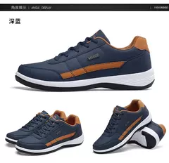 Sapatos masculinos de couro pu tênis tendência casual respirável lazer masculino tênis antiderrapante calçados vulcanizados tenis masculino