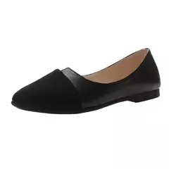 Sapatos rasos de dedo apontado respiráveis para mulheres, sapatos sólidos de retalhos, sapatilhas casuais, mocassins de conforto diários com todos os jogos - Wolf Magazine