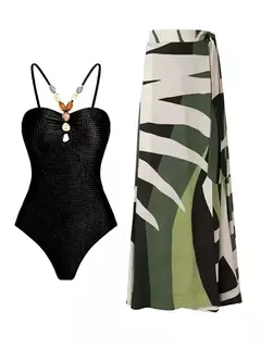 Body feminino sexy com saia longa, biquínis de duas peças, roupa de praia, conjunto de banho de verão, maiô feminino, 2022 - comprar online