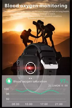 Imagem do Xiaomi-relógio inteligente militar para homens, IP68, 5ATM, esportes ao ar livre, rastreador de fitness, monitor de saúde, 1,96 ", chamada BT, novo, 2021