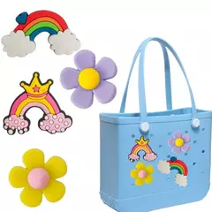 Acessórios femininos de borracha praia saco, cor do arco-íris, fivela decorativa, para bolsa - comprar online