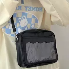 Japonês Harajuku Ita Bag para Mulheres, PU Transparente Bolso Itabag, Uniforme De Meninas Do Ensino Médio JK Crossbody Bolsa De Ombro, Bolsas - loja online