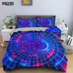 Psicodélico Impressão Digital Conjunto de cama para adultos, 3D Capa de edredão, microfibra, solteiro, rainha, rei, gêmeo, tamanho completo
