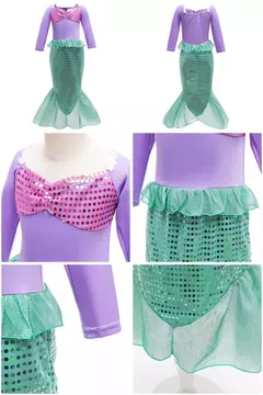 Crianças elsa ariel traje meninas quarta-feira dança disfarce crianças rapunzel vestido elegante barbi cosplay halloween fantasia 3-12t