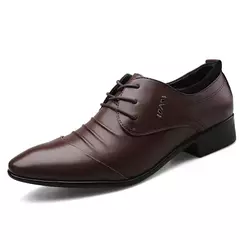 Sapato de couro branco com cordões masculino, sapato clássico, tamanho grande, ponto do dedo do pé, negócios, casual, formal, casamento - Wolf Magazine