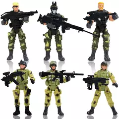 6 pçs/set força armas militares guerreiro elite figura de ação brinquedos pvc 10cm terrorista swat equipe ornamento crianças presente aniversário