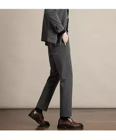 Calça casual justa masculina, cortina avançada, terno formal grosso para escritório, preto, marrom, cinza, azul, outono e inverno - comprar online