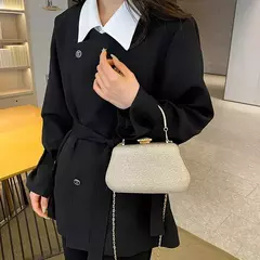 Saco de noite luxuoso para mulheres, alto design, banquete de festa, saco de glitter para senhoras, embreagem do casamento, bolsa de ombro, bolsa de corrente, marca - Wolf Magazine