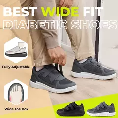 Fitboutique-Sapatos diabéticos para homens, largura extra larga, homens idosos, - Wolf Magazine