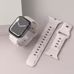 Pulseira de silicone para apple pulseira de relógio 49mm 45mm 41mm borracha 40mm 44mm 38mm 42mm para iwatch série 3 5 6 se 7 8 ultra banda - comprar online