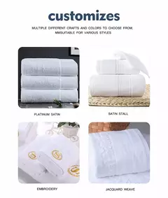 Toalhas de hotel 100% algodão puro conjunto branco bordado ginásio viagem toalhas de mão toalhas de rosto máquina lavável toalhas de cabelo penteado cotto - loja online