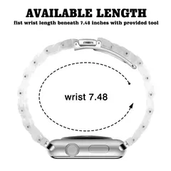 Imagem do Pulseira Link Transparente para Apple Watch, Banda 44mm Ultra, 49mm, 41mm, 45mm, 40mm, 42mm, 38mm, iWatch Series 8, 7, 6, 5, 4, 3, SE