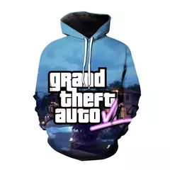 Homens e mulheres Grand Theft Auto GTA 6 3D Print Hoodie de grandes dimensões, crianças Pullovers, roupas de treino, moletons, jogo, novo - Wolf Magazine