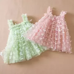 Borboleta 3D para bebês, vestido de princesa tutu, vestido de festa de aniversário, roupa infantil, novo, verão, 1 a 5 anos, 2024 na internet
