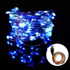 Imagem do USB Bateria Operado LED String Light, Fio De Cobre, Guirlanda, Fada Iluminação Cordas, Natal, Festa De Casamento, Decoração Lâmpadas, 100-2m