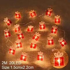 2m 20led papai noel floco de neve led luz corda decoração de natal para casa ornamento da árvore de natal 2024 navidad crianças presente ano novo