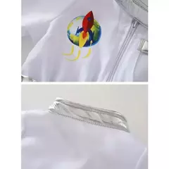 Crianças dos eua astronauta dressup traje deluxe impressão dos desenhos animados branco espaço terno bodysuit halloween role play aventura luvas chapéu conjunto - comprar online
