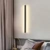 Quarto minimalista, lâmpada de cabeceira, decoração de casa, lâmpada de parede extremamente estreita e alongada, lâmpada de parede de fundo, iluminação de sala