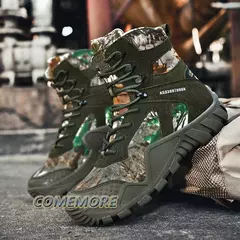 Imagem do Sapatilhas de plataforma impermeáveis masculinas, botas de combate, sapatos casuais, top alto, masculino, preto, tamanho grande 46 47, ao ar livre, na moda