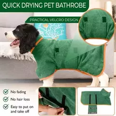 Roupão de banho para animais de estimação, toalha de secagem rápida, absorvente de microfibra, macio, toalha ajustável, casaco de preparação para cães pequenos, médios e grandes - comprar online