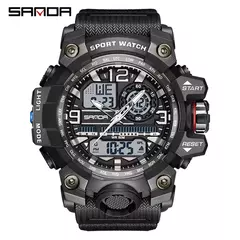 Relógio de quartzo estilo G SANDA masculino, choque impermeável, relógio militar esportivo, relógio de pulso digital masculino, relógio, novo, 3133, 50m, 2022 - comprar online