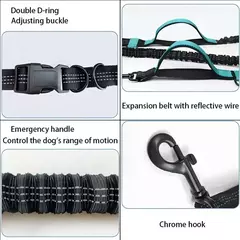 Trela retrátil para animais de estimação, coleira para corrida, reflexiva, retrátil, mão livre, para cães, com corda de cintura ajustável para corrida ao ar livre - loja online