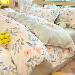 Ins Floral Bedding Set with Duvet Cover, folha plana, fronhas, sem enchimento, Full Queen Size, Hotel, Home, Soft Bed Linens, Novo, Verão na internet