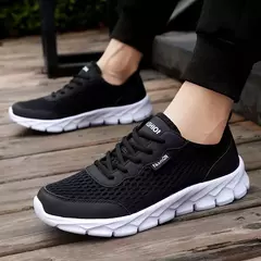 Tênis antiderrapante respirável masculino, calçado leve de tênis, calçados esportivos casuais ao ar livre, moda leve, verão, alta qualidade - loja online