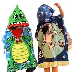 Manto com capuz de animais de desenhos animados para crianças, roupão de algodão para bebê, toalha de banho para criança, menino e menina