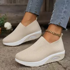 Mulas de plataforma ortopédicas antiderrapantes para mulheres, sapatos de caminhada, sapatos de caminhada, cunha respirável, sapatilhas femininas, sapatilhas femininas - comprar online
