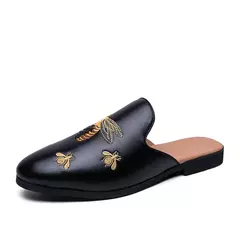 Imagem do Sapatos casuais meio arrasto para homens, mocassins da moda, deslizamento em apartamentos, marca de luxo, mocassins novos, tamanho grande 38-46, 2023