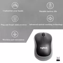 Imagem do Logitech-m185 mouse sem fio, 2.4 ghz, usb, 1000dpi, 3 botões, silencioso, navegação óptica, para pc/laptop