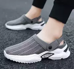 Sandálias de plataforma acolchoadas respiráveis masculinas, mulas de malha designer, chinelos de praia, tênis leves, 2021