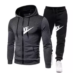 Conjuntos de moletom e calças com zíper masculino, roupa esportiva quente, roupa de treino casual masculina, suéter, outono, inverno, novo, 2022, 2 peças - loja online