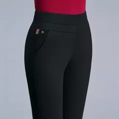 Calça lápis de lã feminina, roupa formal, roupa feminina fina, elástico longo básico, senhora preta do escritório, outono, inverno