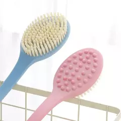 Escova de banho longa alça para limpeza corporal, escovas esfoliantes, massagem nas costas, chuveiro, espuma SPA, acessórios do banheiro, esponja macia - Wolf Magazine