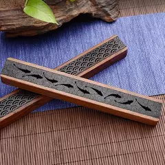 Caixa de queimador de incenso criativa artesanal, suporte de madeira preto, artesanato chinês tradicional, presente para casa e escritório na internet