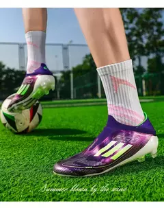 Imagem do Sapatilhas de futebol antiderrapantes unissex, bota de futebol profissional, sapatilha leve confortável, ao ar livre, campo, profissional, original, TF, FG, homens, campo, original