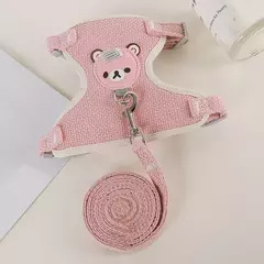 1/conjunto de arnês para cães pequenos, arnês e coleira ajustável para cães e gatos, coleira para cães e gatos, acessórios para cães e gatos - Wolf Magazine