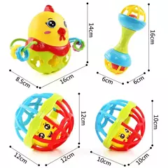 Chocalhos educativos brinquedos para bebês, mordedor sensorial recém-nascido, jogos de desenvolvimento para bebês, 0, 6, 12 meses - comprar online
