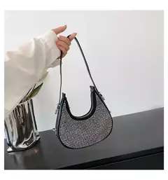 Bolsas transversais de couro PU de diamantes corrente para mulheres monocromáticas bolsas de ombro de verão femininas