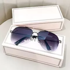 Óculos de sol gradiente anti-reflexo para homens, óculos de sol piloto grande, design UV400, sem caixa, moda