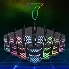 Cabo com fio jogos 7 respiração led luz traseira do mouse óptico usb computador escavado para fora ratos computador portátil desktop 4d pc uso doméstico escritório na internet
