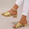 Chinelos antiderrapantes de fundo plano de dedo aberto para mulheres, sandálias de praia femininas, slides de moda sexy, sapatos ao ar livre, novos, verão, 2022
