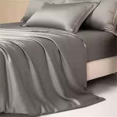 Liv-Esthete-Conjunto de cama cinza, capa de edredão, fronha, lençol, colcha, Double King Queen para dormir, 100% seda, Gift Set, verão - comprar online