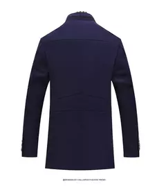 Casaco de lã quente grosso masculino, casacos casuais inteligentes, gola alta, cachecol destacável, moda Exterior, outono, inverno - loja online
