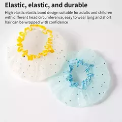 Double-Layer Shower Cap para senhoras, PVC, impermeável, à prova de óleo, banheiro, cozinha, agregado familiar, banhando-se