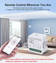 GIRIER-Módulo Interruptor Tuya Cortina inteligente, Wi-Fi, RF433, obturador de rolo elétrico, motor cego, 1 Gang, funciona com Alexa, Alice, Google Home na internet