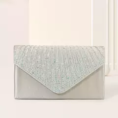 Bolsa de noite feminina strass, bolsa de embreagem ruched, bolsa luxuosa para festa de casamento, baile e banquete, elegante - Wolf Magazine