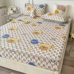 Esteira espessa de látex natural para cama, sensação fresca, seda gelada, capa e fronha, macio respirável, resfriamento, verão - loja online